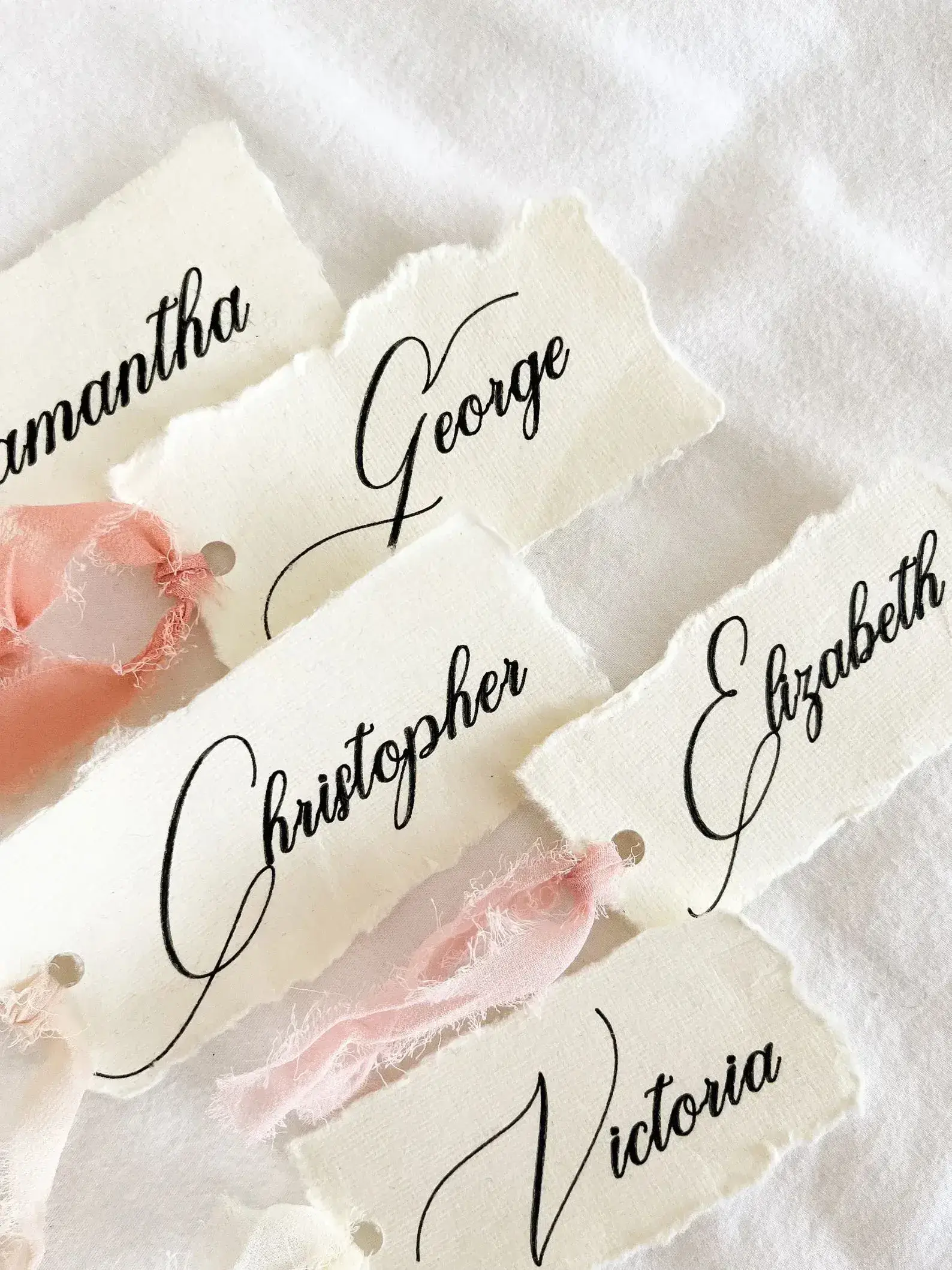 Wedding place cards with calligraphy
