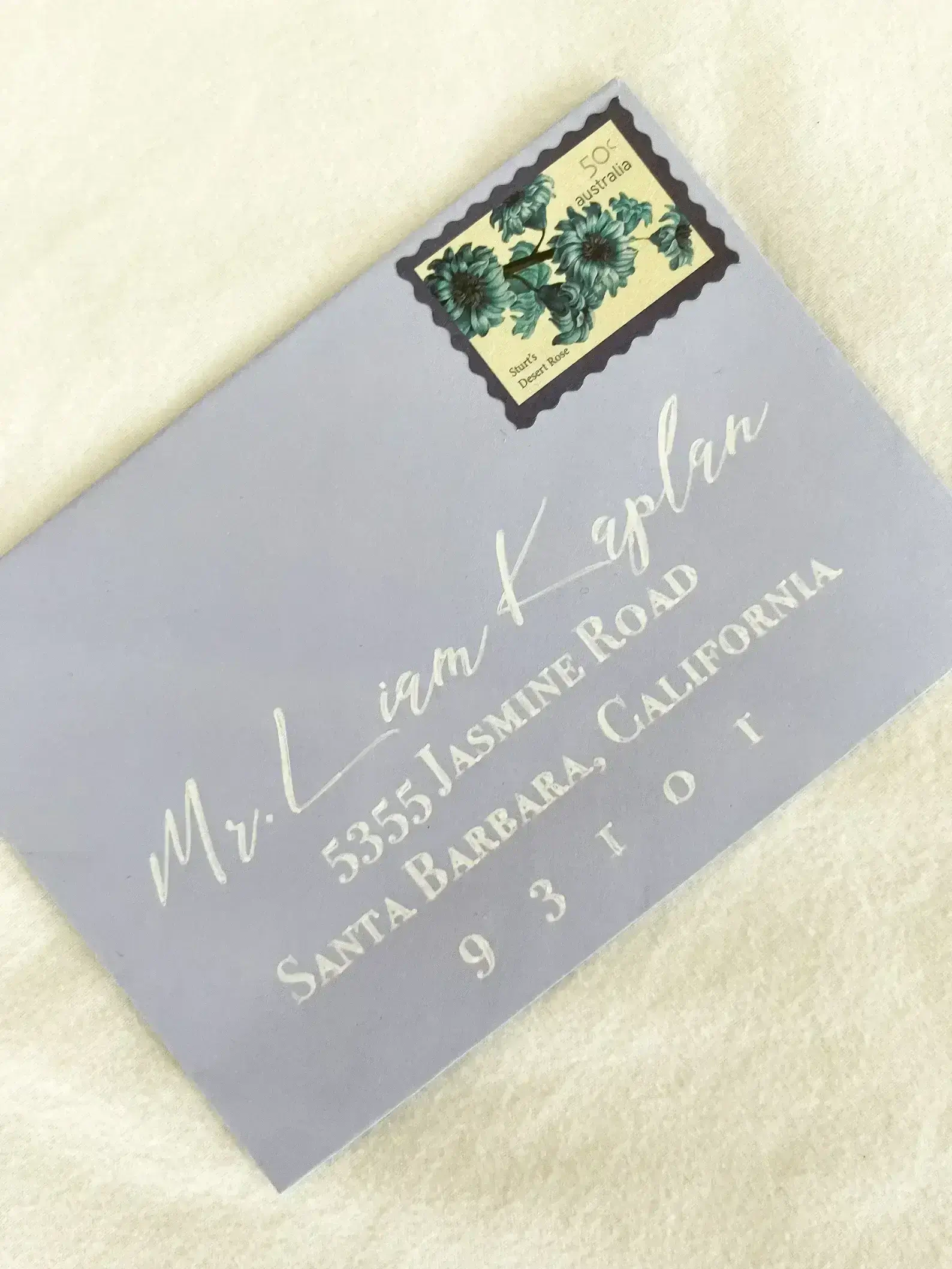 Modern Minimalist envelope calligraphy sample 3