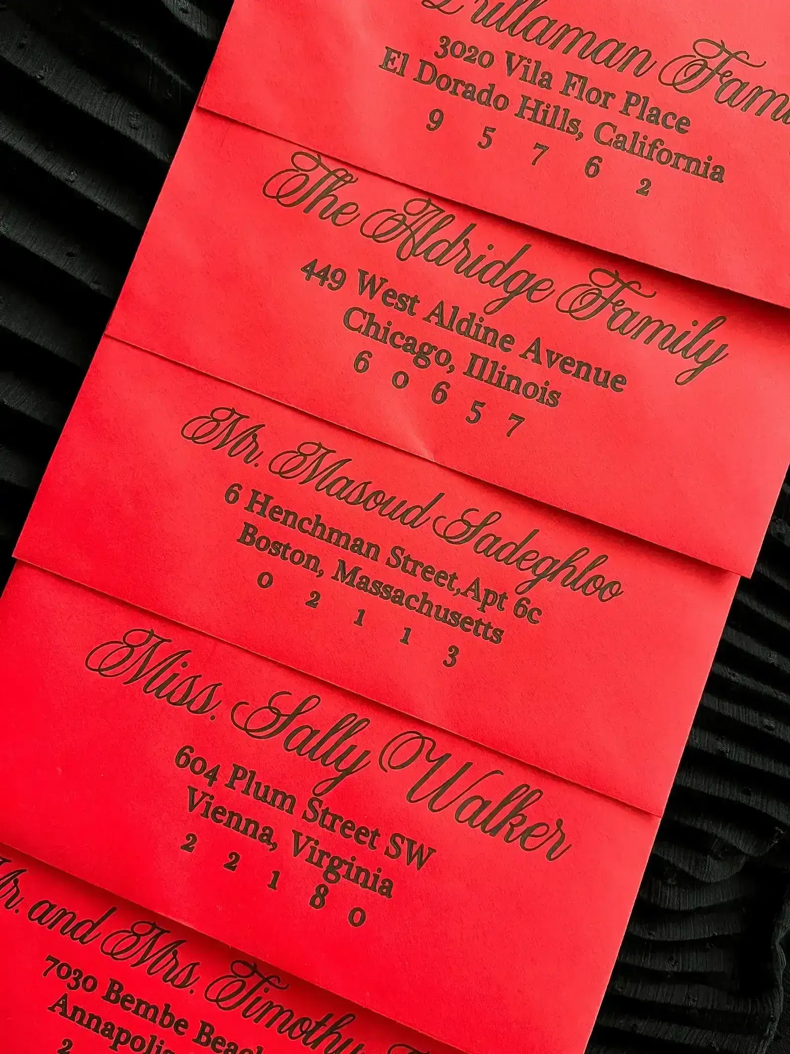 Romantic Script envelope calligraphy sample 2