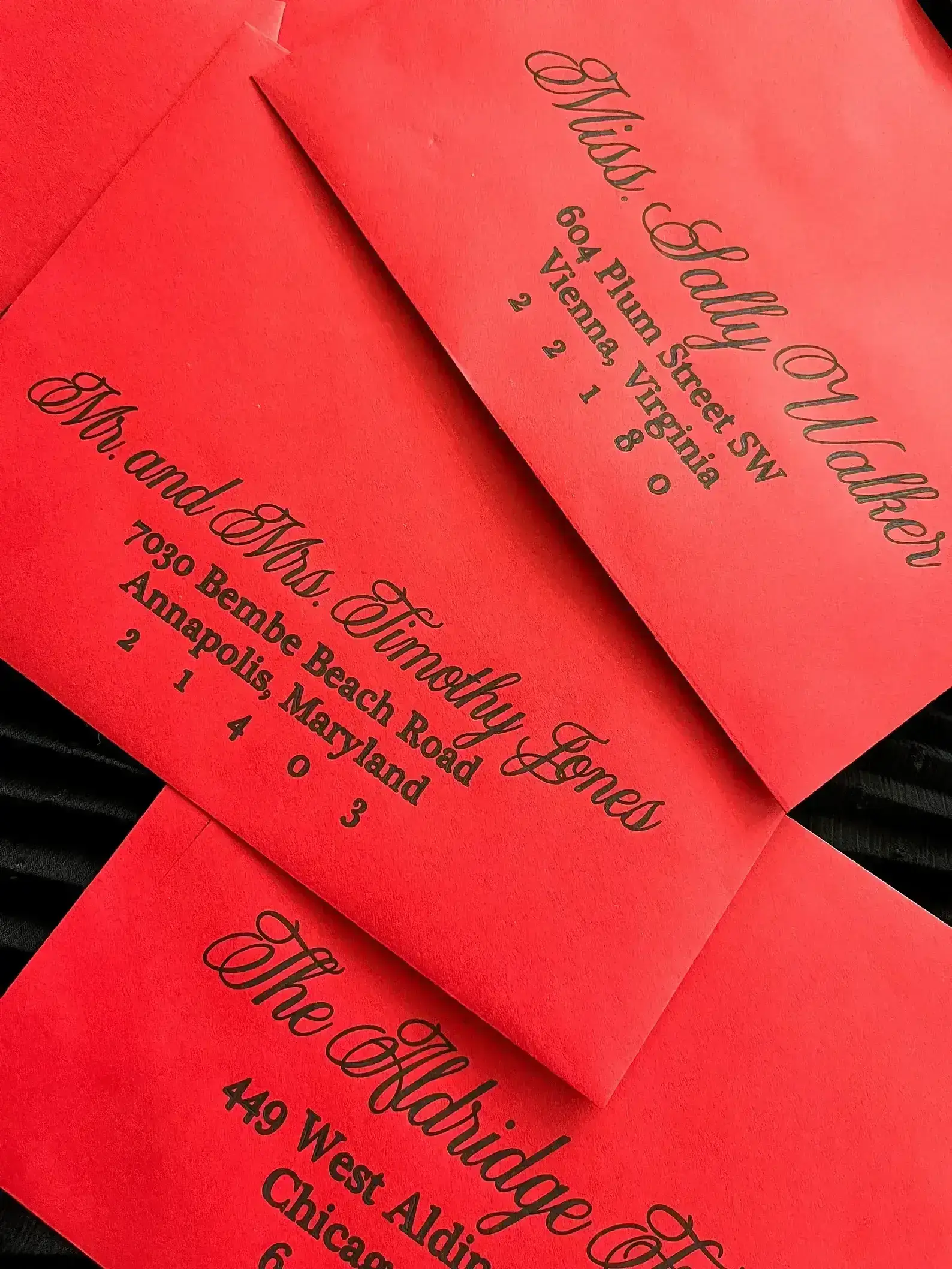 Romantic Script envelope calligraphy sample 3